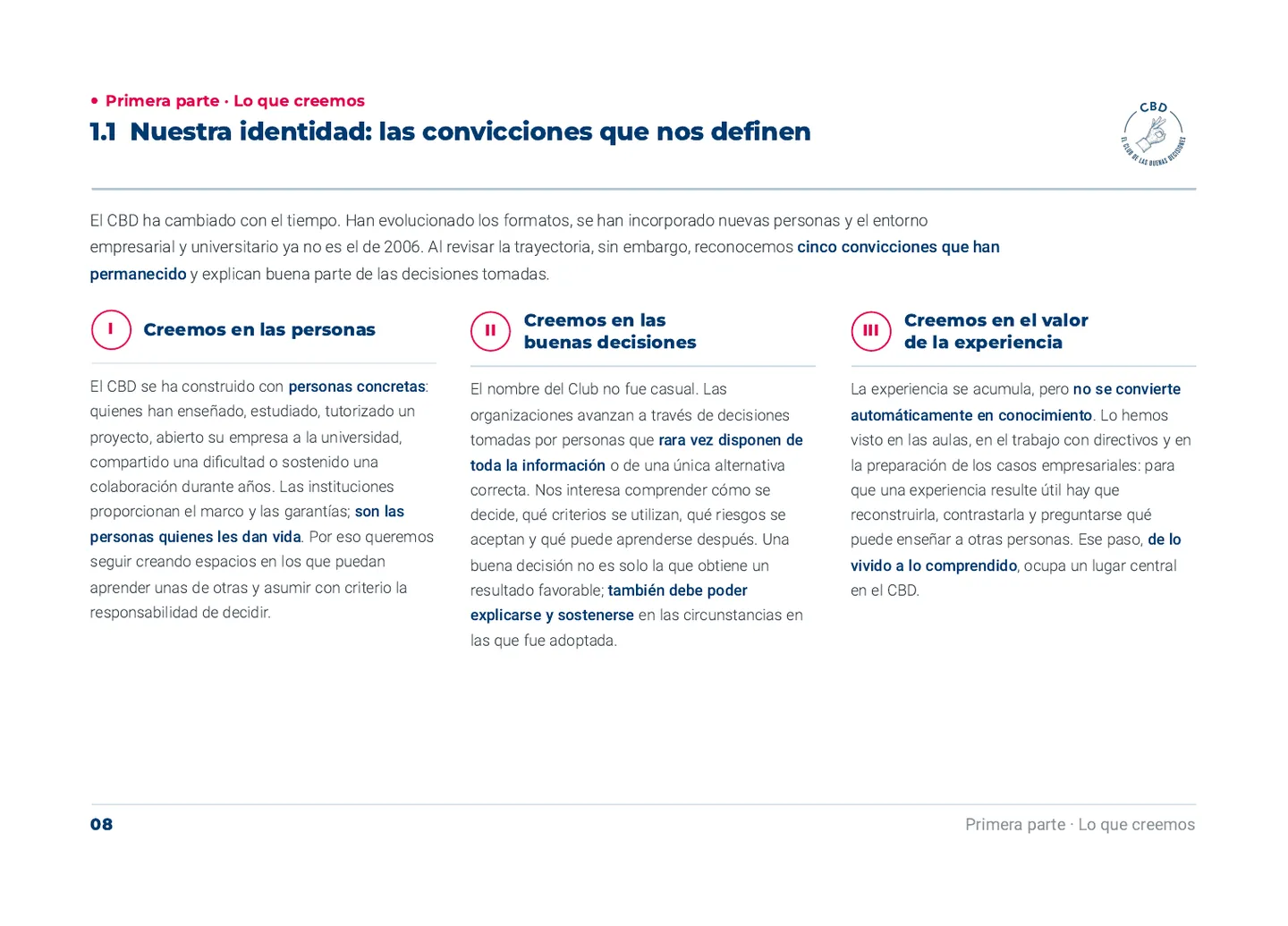 1.1 Nuestra identidad: las convicciones que nos definen