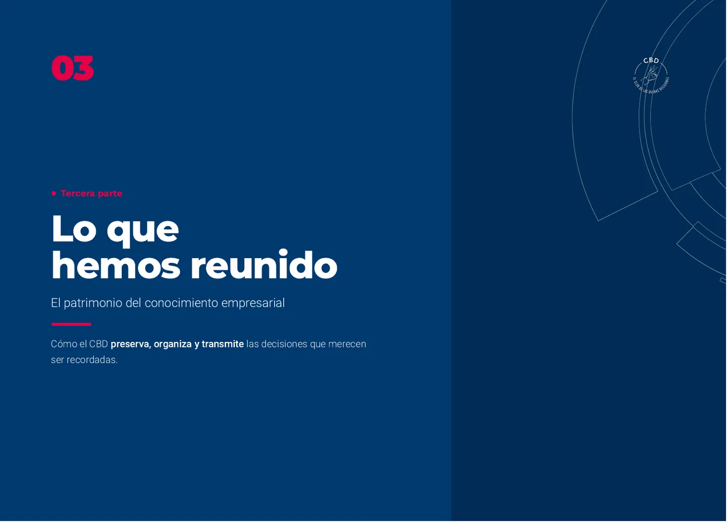 Tercera parte. Lo que hemos reunido