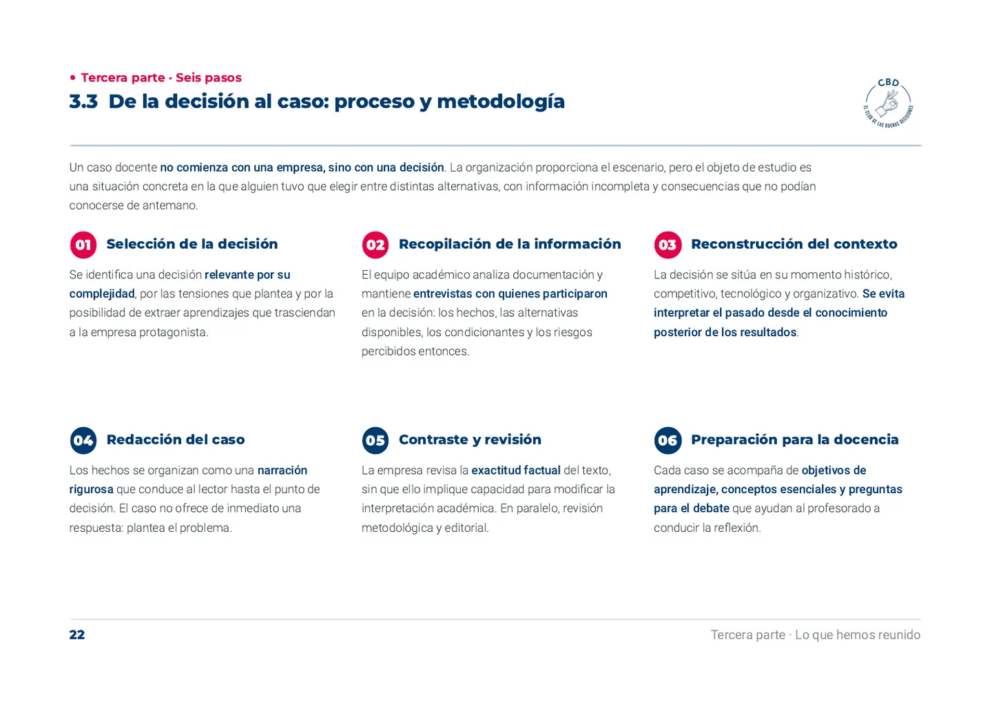 3.3 De la decisión al caso: proceso y metodología en seis pasos